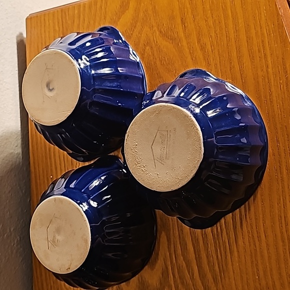 3 Homeworld Bowls Stoneware Cobalt Blue - Picture 5 of 5